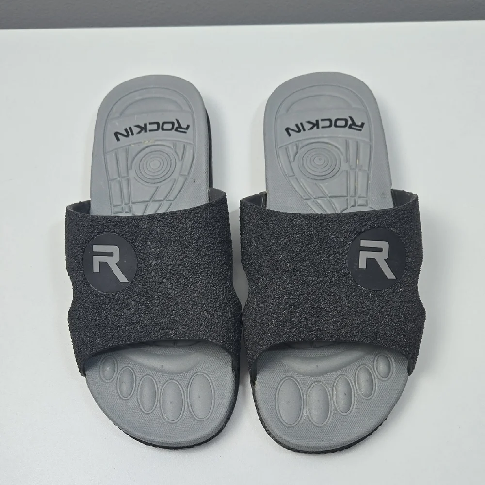 Rockin Black and Gray Slide Sandals
